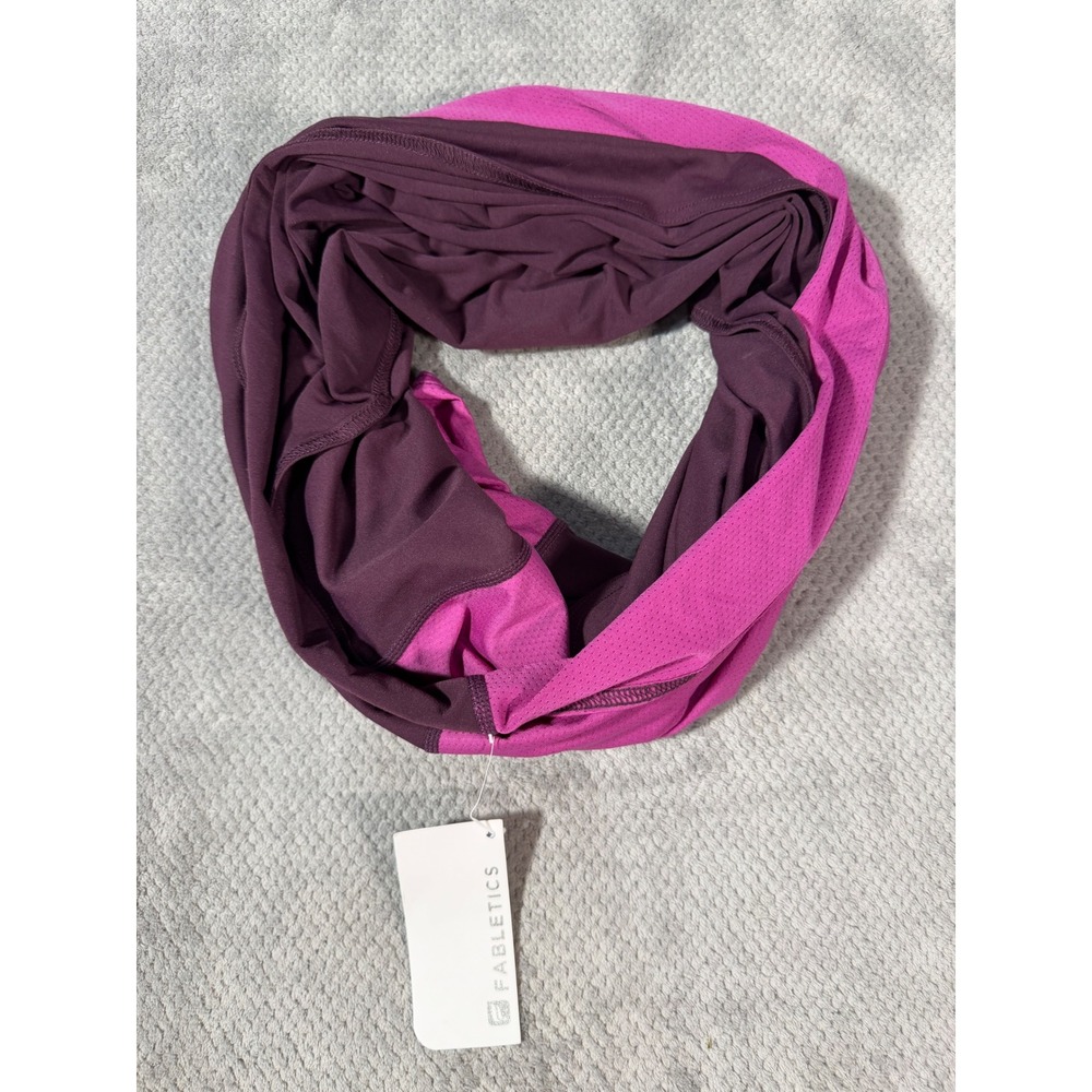 Fabletics Infinity Scarf Plum Magenta Mix Media Performance Active 393133-50-00